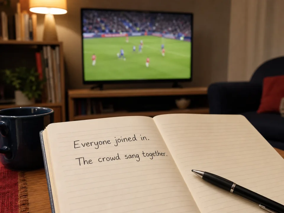 Apprendre à parler d’un match en anglais avec les phrases Everyone joined in et The crowd sang together